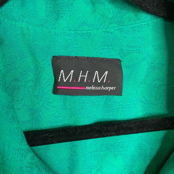 Vintage Green Embroidered Cropped Shirt Jacket Sz ? Small Medium - Picture 2 of 6